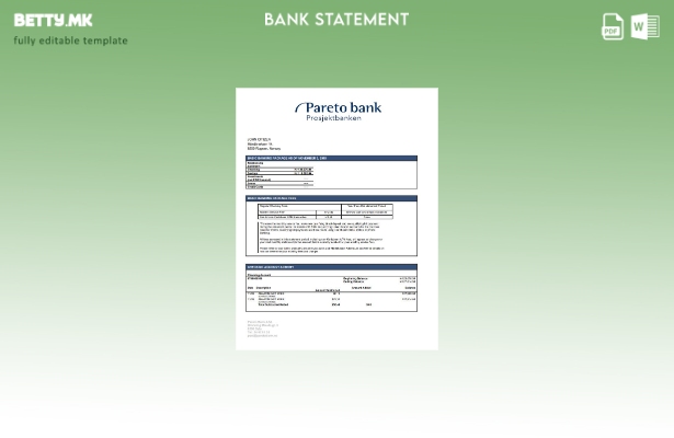 модерен стил Шаблон за збор од банкарски извод од Норвешка Парето